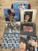 Collection of Rod Stewart, Rolling Stones, Genesis and other LPs.