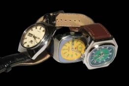 Three Japanese wristwatches.