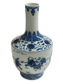 Chinese blue and white ovoid vase decorated with figures in landscape, Quinlong mark to base, 34cm.