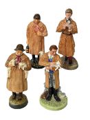 Four Royal Doulton figures, The Detective HN2359, The Shepherd HN1975, Country Veterinary HN4650,