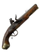 Wood flintlock pistol, marked WOOD, later 18th Century, overall length 40cm.