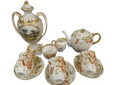 Aynsley fifteen piece tea service and Spode limited edition vase and cover.