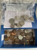 Box of coinage including pre 1947 silver.