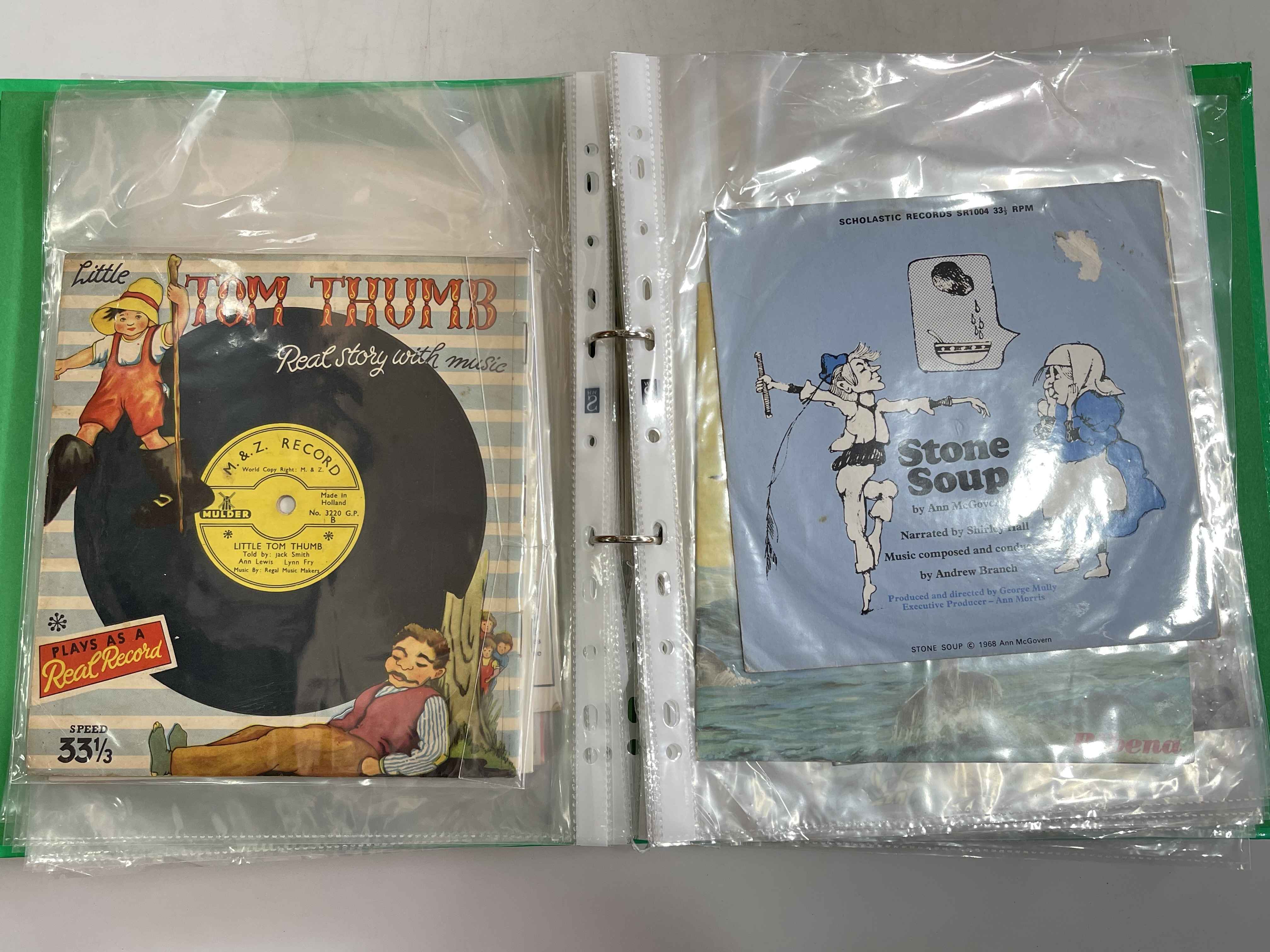 Folder of 1950's/60's musical greetings and postcards to be played on record player.