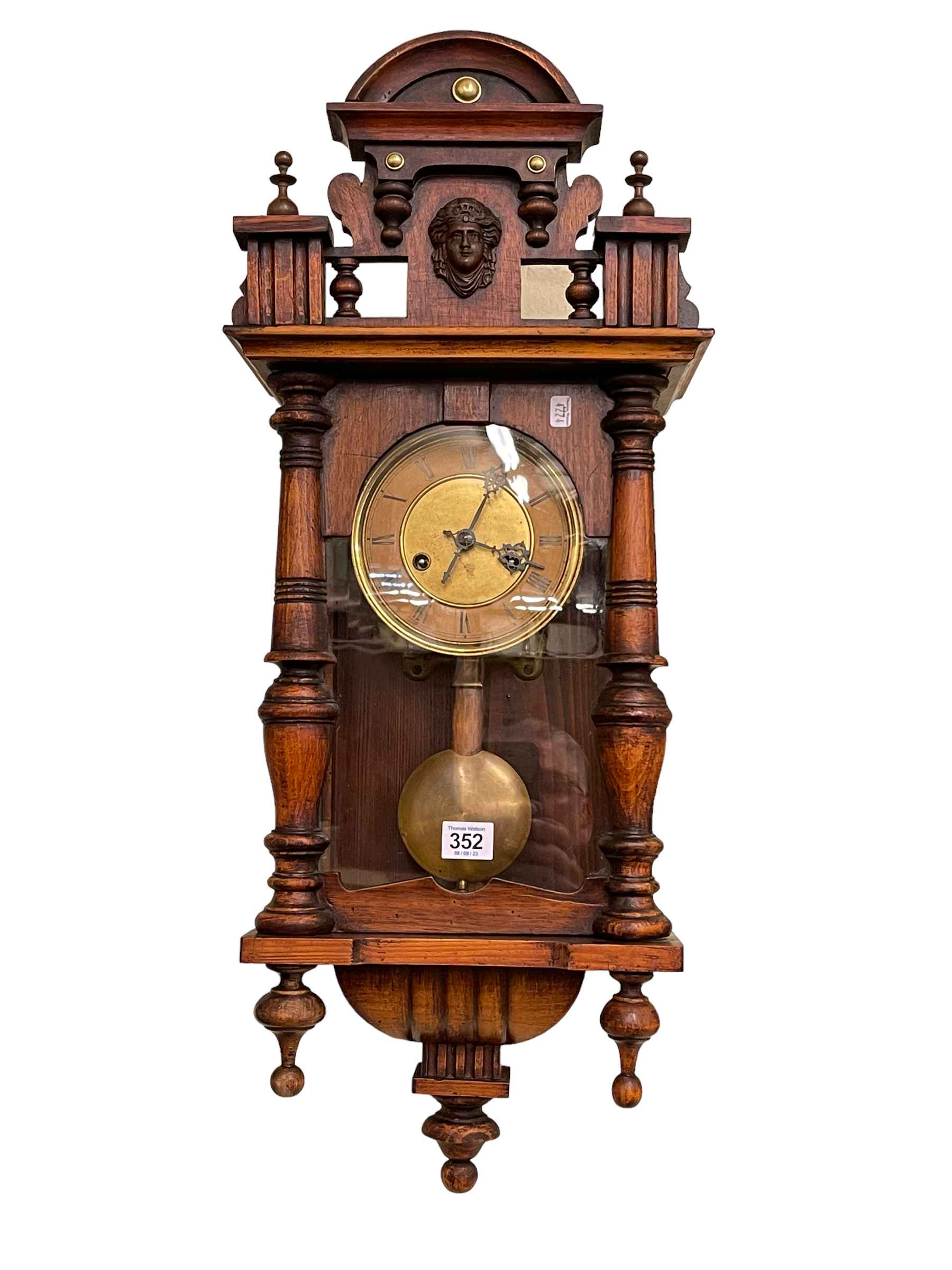 Small Victorian Vienna style wall clock.