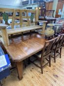 Early 20th Century rectangular mahogany dining table and set of four dining chairs including one