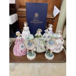 Seven Royal Worcester figures.