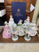 Seven Royal Worcester figures.