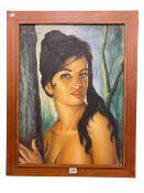 Signed oil painting, portrait of Tina, 60cm by 45cm, framed.