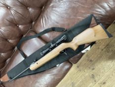 SMK 19 .22 air rifle with Sabre scope and case.