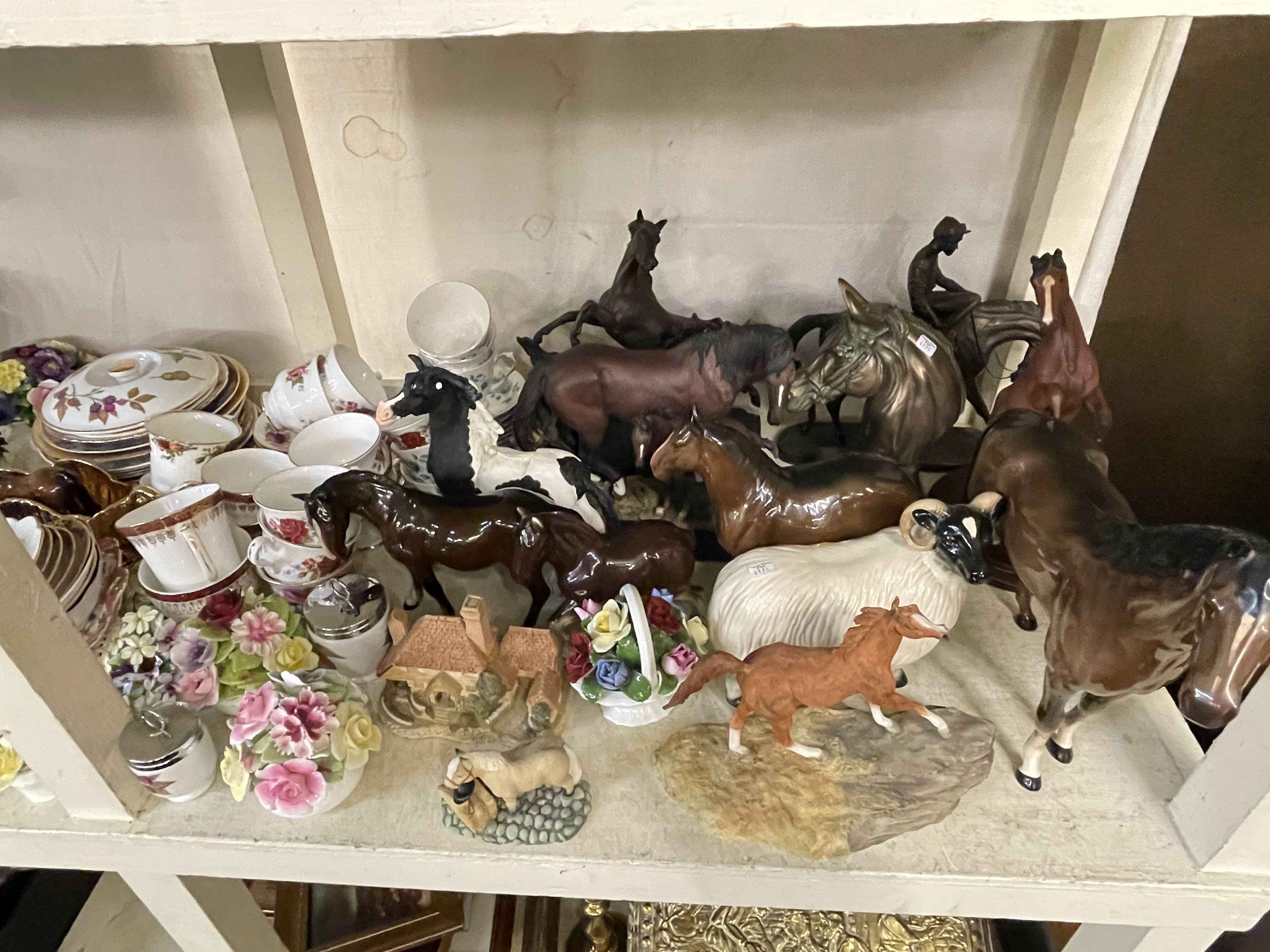 Collection of Beswick and other horses, part teawares, glass, etc. - Image 2 of 4