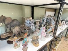 Collection of figurines and sculptures including Border Fine Arts, Country Artists,