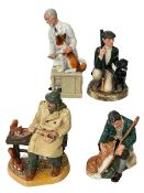Four Royal Doulton groups, The Gamekeeper HN2879, The Master HN2325, Lunchtime HN2485,