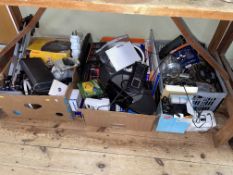 Collection of cameras, electrical accessories, radios, etc.