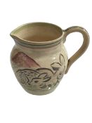 Deborah Harding 1940's/50's pottery jug decorated with deer.