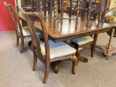 Furniture Village Madison twin pedestal extending dining table and two leaves,