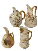 Four Royal Worcester blush ware jugs.