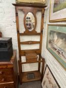 Arts & Crafts oak hallstand and set of four oak Arts & Crafts dining chairs.