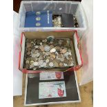 Collection of coins, Midland Bank Limited money box, etc.