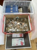 Collection of coins, Midland Bank Limited money box, etc.