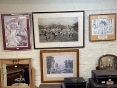 Collection of four framed sporting prints including limited edition Graham Gooch.