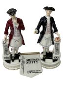 Two Michael Sutty limited edition figures, The Almoner and The Master, with advert.