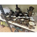 Collection of Denby Arabesque including teapots, dinner plates, etc, approximately 110 pieces.