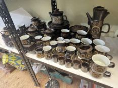 Collection of Denby Arabesque including teapots, dinner plates, etc, approximately 110 pieces.