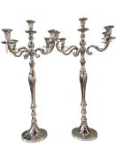 Pair of silver plated candelabras.