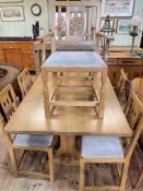 Knightman Yorkshire oak refectory dining table, 76cm by 101cm by 151cm,