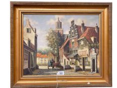 Pieter Steenhouwer, 19th Century Dutch Street Scene, oil on canvas, signed lower left, 39cm by 49cm,