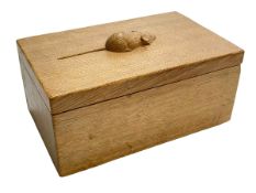 Robert Thompson of Kilburn 'Mouseman' adzed box, 18cm across.