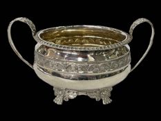 Good George IV silver sugar basin by Jonathan Hayne, London 1827, having chased band,
