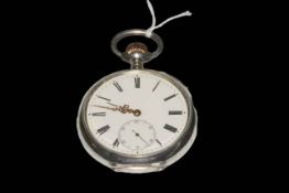 Continental silver gents keyless pocket watch.