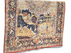 Asian carpet decorated with Persian Life scenes, 2.80 by 2.20.