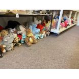 Large collection of soft toys including various novelty teddy bears, etc.