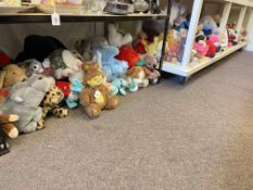 Large collection of soft toys including various novelty teddy bears, etc.