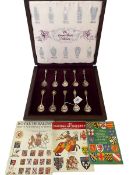 Cased limited edition set of ten hallmarked silver and enamelled teaspoons 'The Queens Beasts