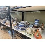 Collection of Minton Pottery, Delft, Green & Co Cornish Wares, Royal Doulton stoneware jug, etc.