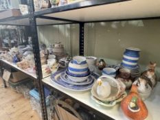 Collection of Minton Pottery, Delft, Green & Co Cornish Wares, Royal Doulton stoneware jug, etc.