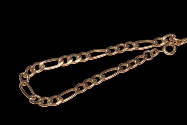 9 carat gold flat link bracelet.