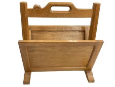 Robert Thompson of Kilburn 'Mouseman' oak magazine rack, 45.5cm by 43cm by 27cm.