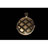 9 carat gold locket pendant, 2.5cm by 2cm, boxed.