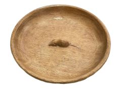 Robert Thompson of Kilburn 'Mouseman' adzed nut bowl, 30cm diameter.