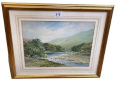 Sylvester Stannard, River Landscape, watercolour, signed lower left, 23.