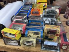 Collection of Diecast toy vehicles including Corgi, Matchbox, Maisto, etc.