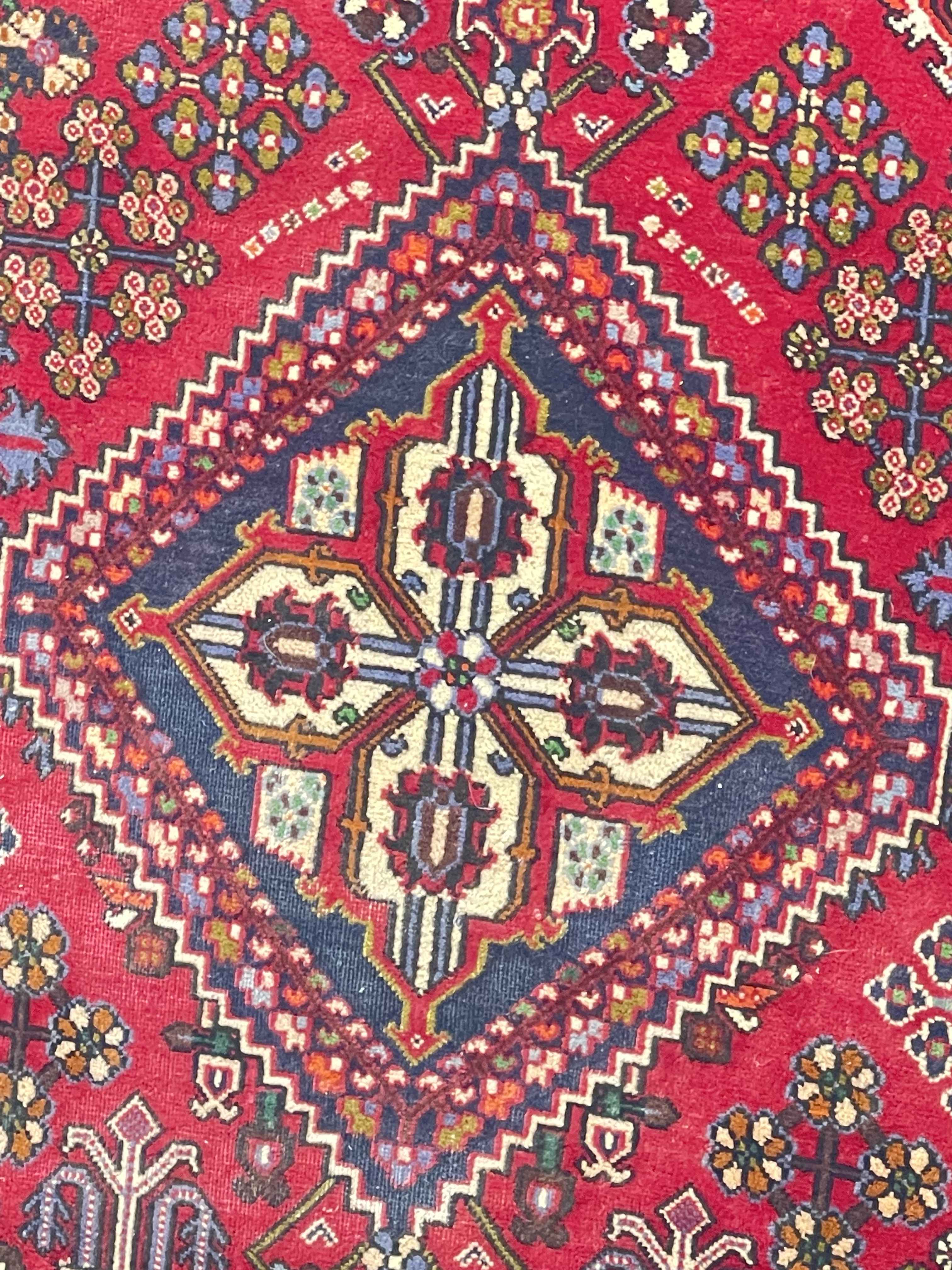Hand knotted Persian Abadeh carpet runner 3.73 by 1.05. - Image 2 of 2