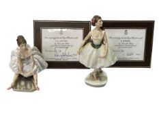 Two Royal Worcester limited edition figures 'After Degas' and 'La Lecon and L'Etude',