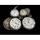 Four Continental silver pocket watches.