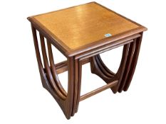 G Plan? nest of three teak tables, largest 51cm by 50cm by 50cm.